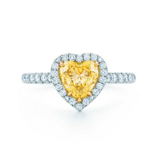 Tiffany Soleste Heart-shaped Ring Yellow/White Crystals Gorgeous Jewelry York