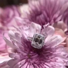 Tiffany Square Crystal Narrow Ring Popular