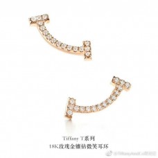 Tiffany T Smile Earrings Crystals Silver Pink/Yellow Gold Celebrities UK Sale