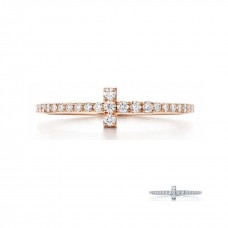 Tiffany T Wire Ring Rose Gold With Diamonds For Women UK Sale