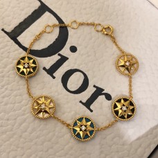 Dior Rose Des Vents Multi-color Ore Lucy Star Pendants 18K Yellow Gold Faux Bracelet For