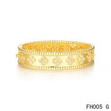 VAN CLEEF ARPELS PERLEE CLOVER BRACELETYELLOW GOLDMEDIUM MODEL