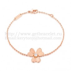 Van Cleef Arpels Flowers Frivole Bracelet 1 Flowers Pink Gold With Diamond
