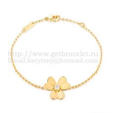 Van Cleef Arpels Flowers Frivole Bracelet 1 Flowers Yellow Gold With Diamond