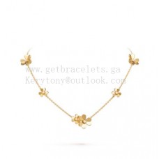 Van Cleef Arpels Frivole Necklace 9 Flowers with Diamonds Yellow Gold/White Gold/Rose Gold