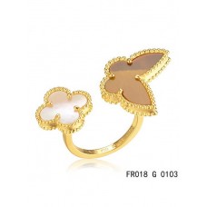 Van Cleef Arpels Luck Alhambra Between The Finger Ring Yellow Gold Stone Combination