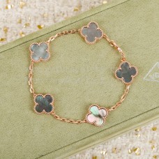 Van Cleef Arpels Magic Alhambra Bracelet 5 Motifs Gray Mother-of-pearl Rose Gold