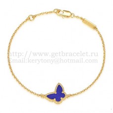 Van Cleef Arpels Sweet Alhambra Butterfly Bracelet Yellow Gold With Lapis Stone Mother Of Pearl