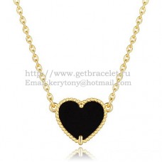 Van Cleef Arpels Sweet Alhambra Heart Pendant Yellow Gold With Black Onyx Mother Of Pearl