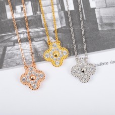 Van Cleef Arpels Sweet Alhambra Pendant With Diamonds Yellow Gold/Rose Gold/White Gold