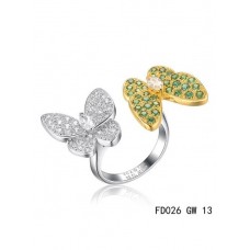 Van Cleef Arpels Two Butterfly Between The Finger Ring Yellow Gold Tsavorite Garnets