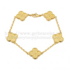 Van Cleef Arpels Alhambra Bracelet 5 Motifs Yellow Gold