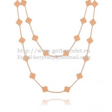 Van Cleef Arpels Alhambra Long Necklace Pink Gold 20 Motifs