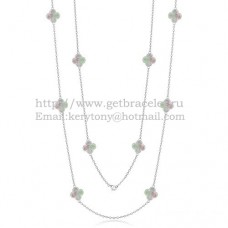 Van Cleef Arpels Alhambra Necklace White Gold 10 Motifs With Gray Mother Of Pearl