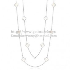 Van Cleef Arpels Alhambra Necklace White Gold 10 Motifs With White Mother Of Pearl
