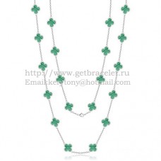 Van Cleef Arpels Alhambra Necklace White Gold 20 Motifs With Malachite Mother Of Pearl