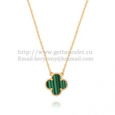 Van Cleef Arpels Alhambra Pendant Yellow Gold With Malachite Mother Of Pearl 15mm
