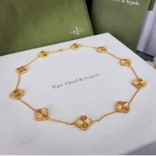Van Cleef Arpels Alhambra long necklace 10 Motifs Guilloche Yellow Gold