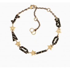 Christian Dior Jadior Black Logo Motif-Yellow Brass Star Bracelet Price