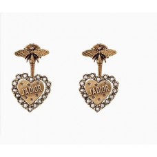 Dior Lamour Avenir Star JADIOR Motif Diamonds Edging Yellow Brass Bee Earrings