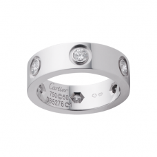 Cartier Love Ring In White Gold Set With 6 Diamonds