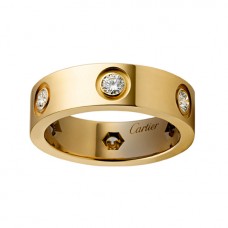 Cartier Love Ring In Yellow Gold Set With 6 Diamonds
